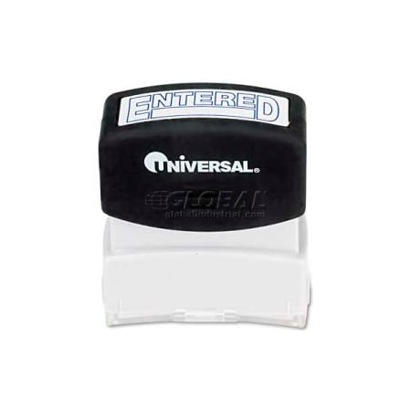 Universal Universal Message Stamp, ENTERED, Pre-Inked/Re-Inkable, Blue UNV10052***